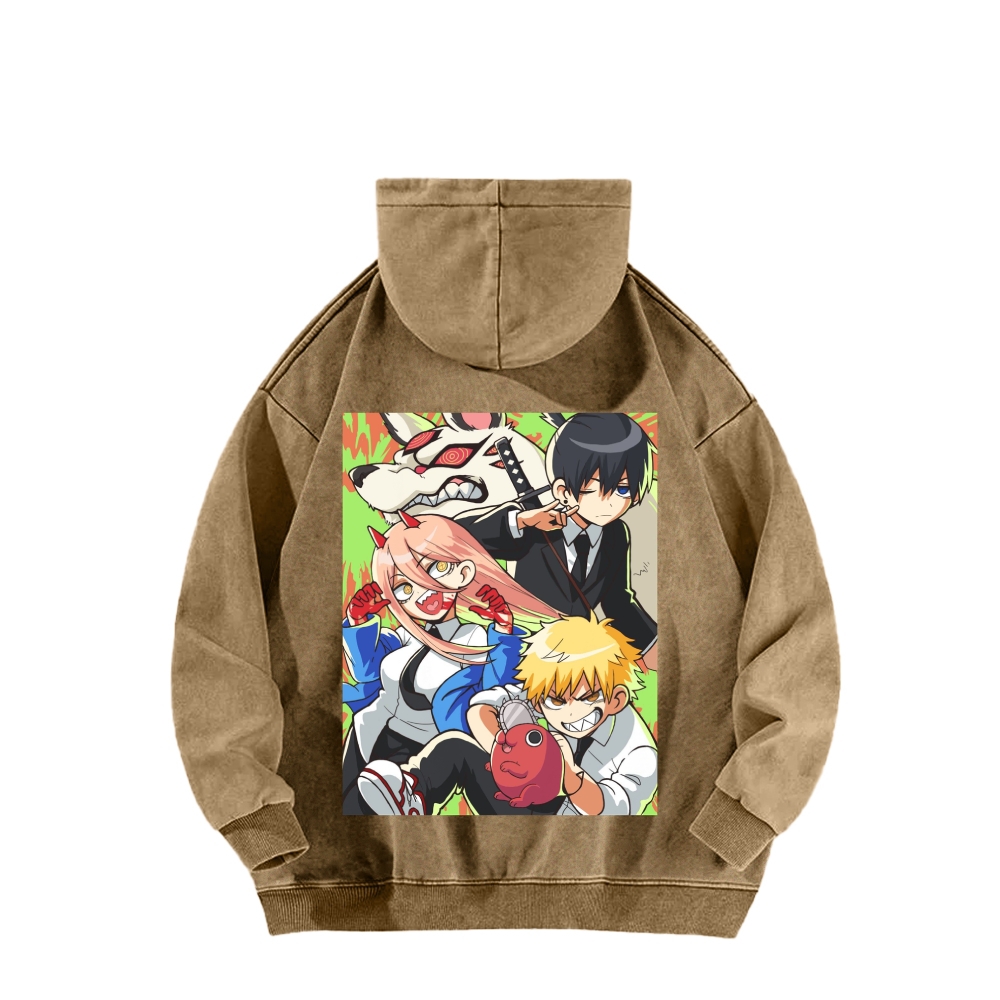 Chainsaw Man Washed Cotton Hoodie