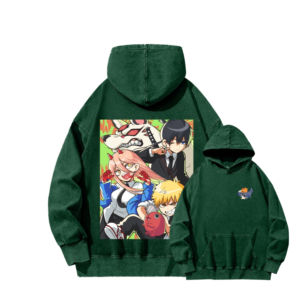 Chainsaw Man Washed Cotton Hoodie