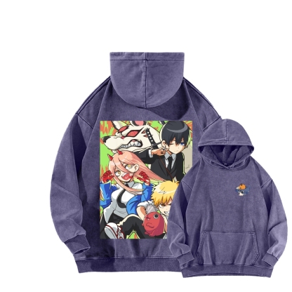 Chainsaw Man Washed Cotton Hoodie