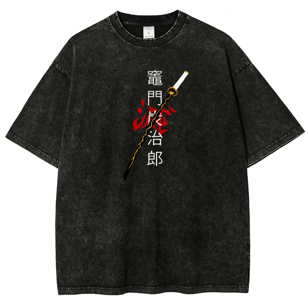 Zenitsu - Demon Slayer Clothing Washed Cotton T-Shirt