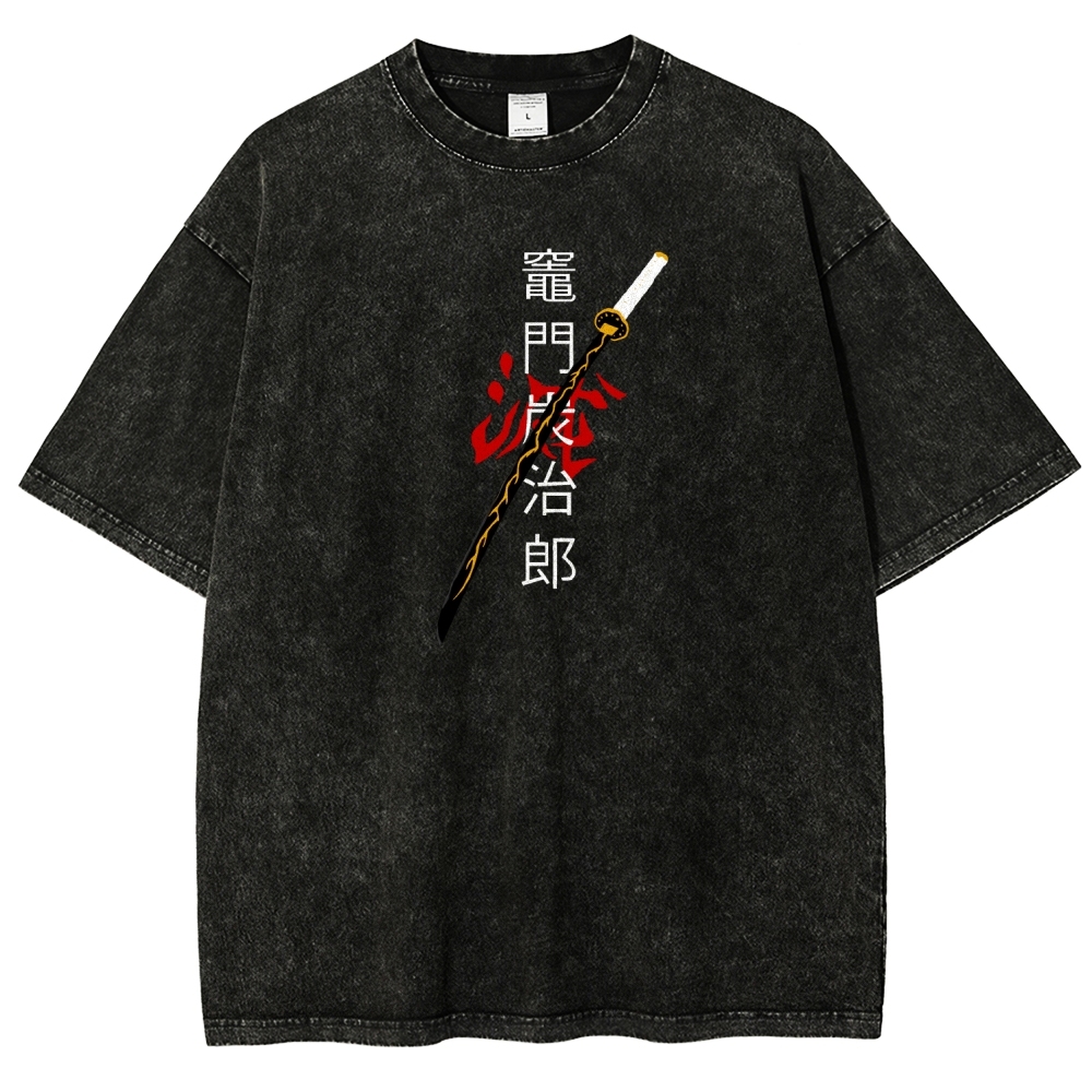 Zenitsu - Demon Slayer Clothing Washed Cotton T-Shirt