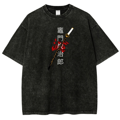 Zenitsu - Demon Slayer Clothing Washed Cotton T-Shirt