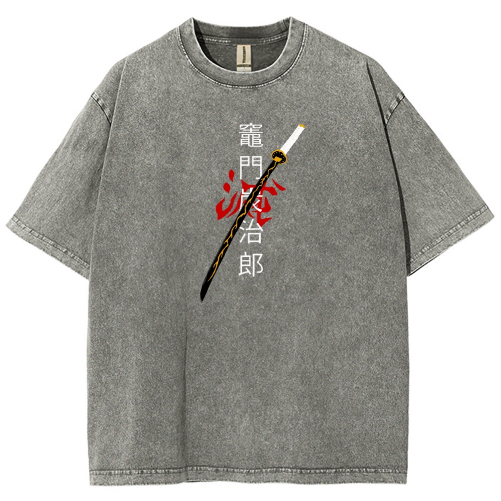Zenitsu - Demon Slayer Clothing Washed Cotton T-Shirt