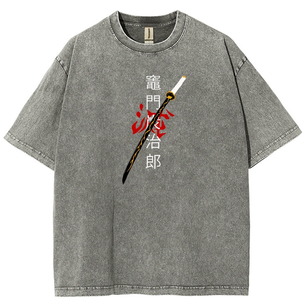 Zenitsu - Demon Slayer Clothing Washed Cotton T-Shirt