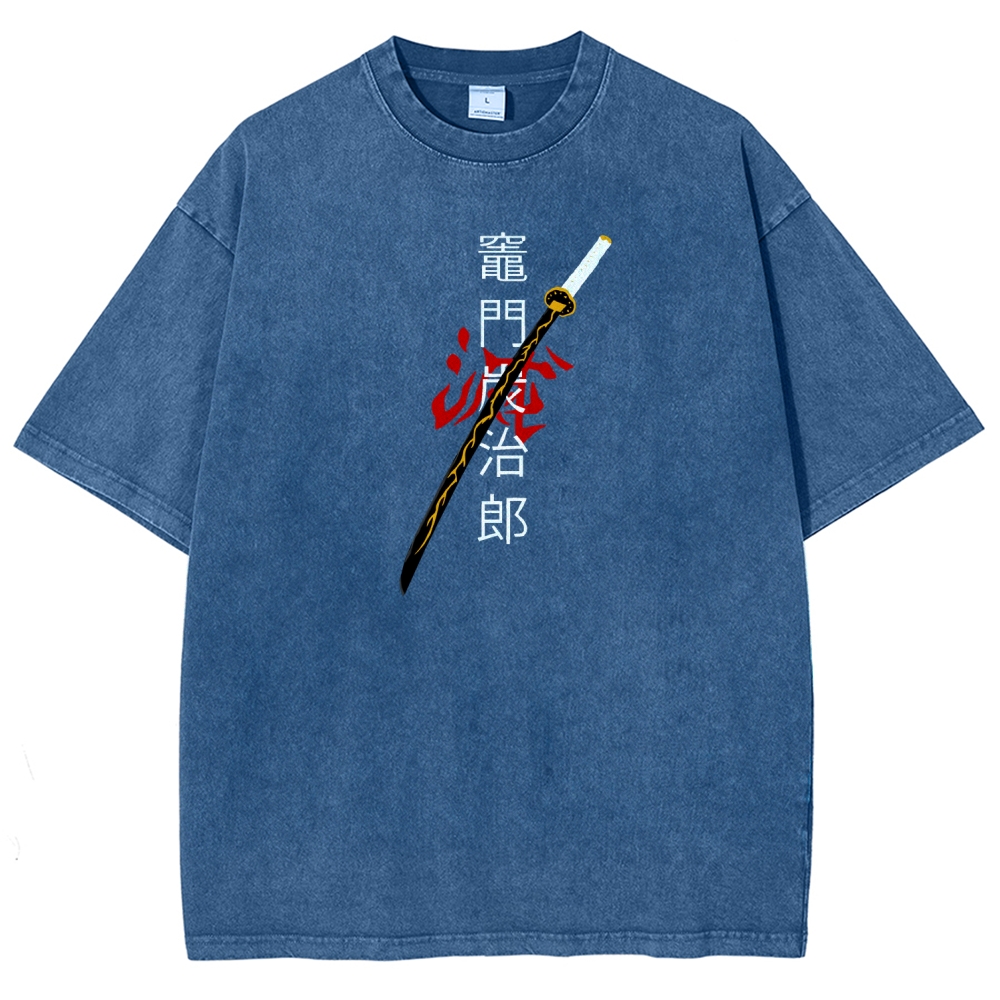 Zenitsu - Demon Slayer Clothing Washed Cotton T-Shirt