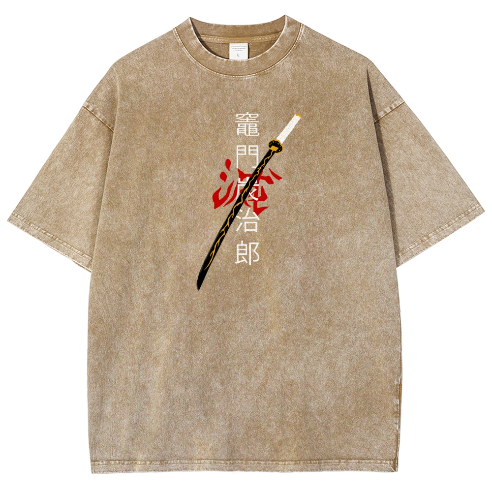 Zenitsu - Demon Slayer Clothing Washed Cotton T-Shirt