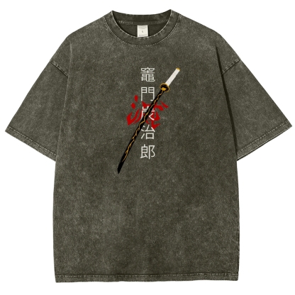 Zenitsu - Demon Slayer Clothing Washed Cotton T-Shirt