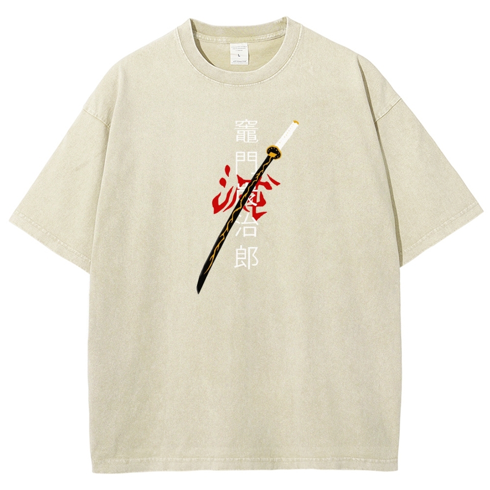 Zenitsu - Demon Slayer Clothing Washed Cotton T-Shirt