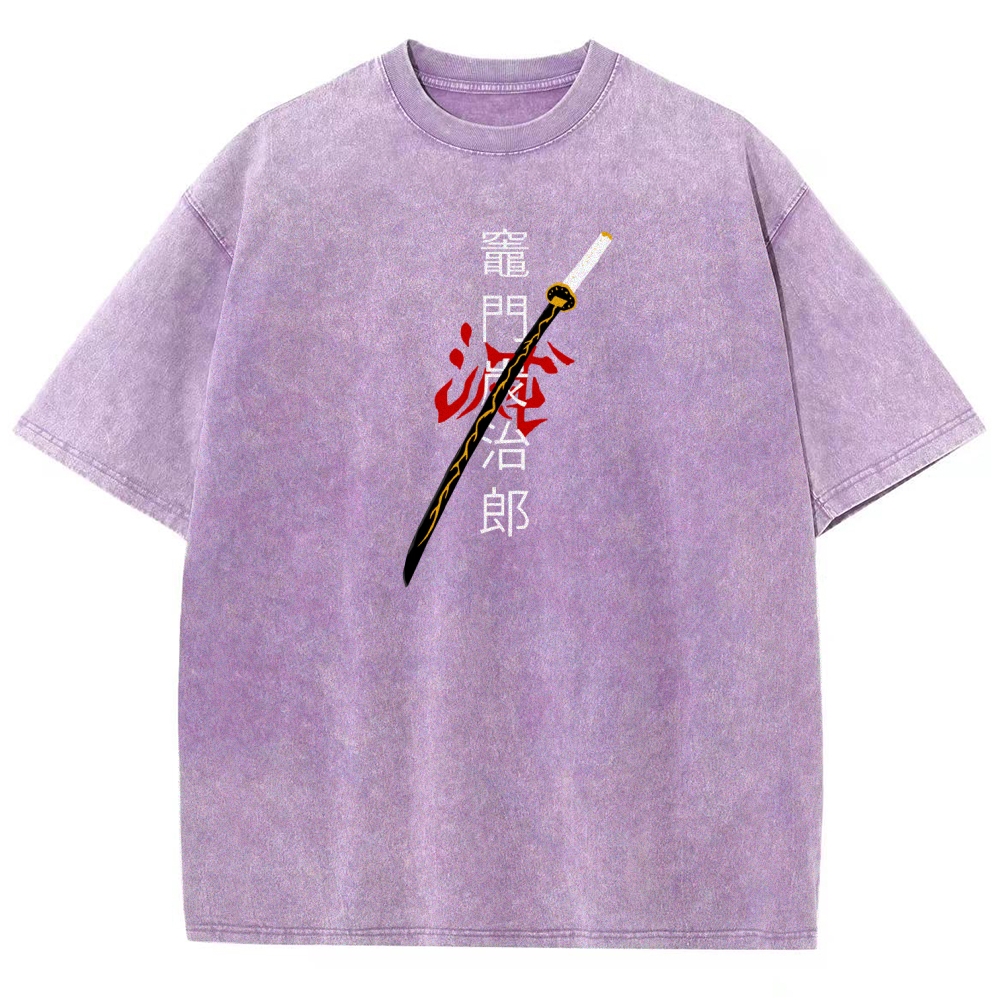 Zenitsu - Demon Slayer Clothing Washed Cotton T-Shirt
