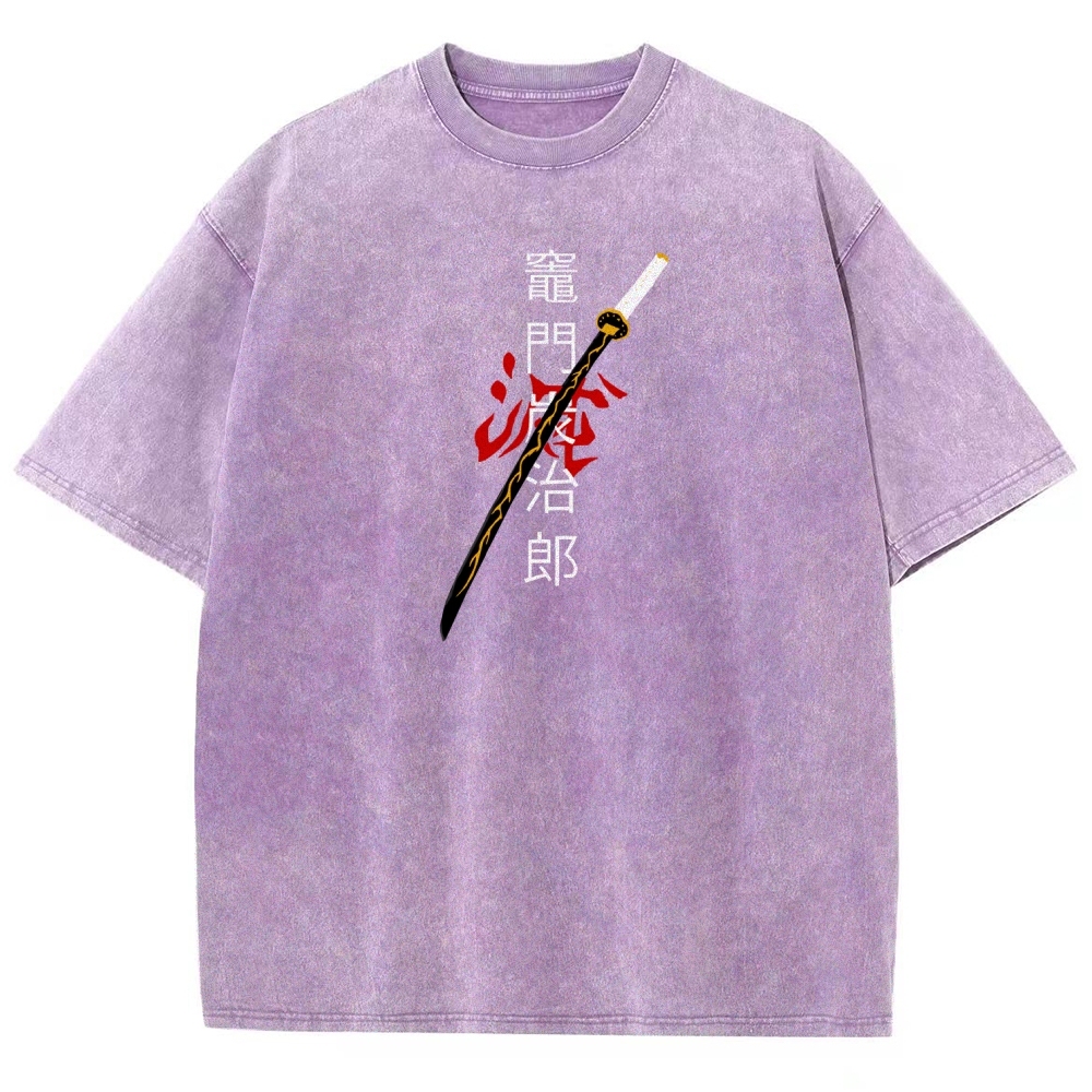 Zenitsu - Demon Slayer Clothing Washed Cotton T-Shirt