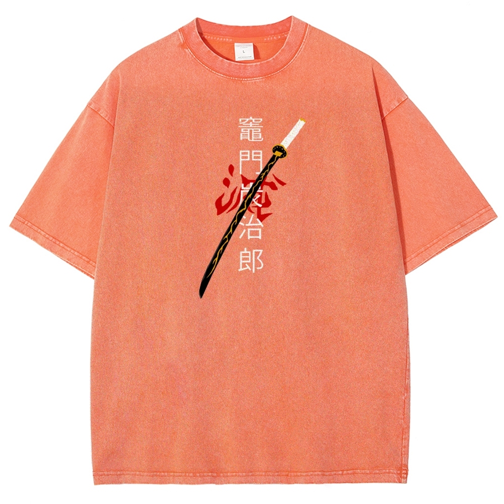 Zenitsu - Demon Slayer Clothing Washed Cotton T-Shirt