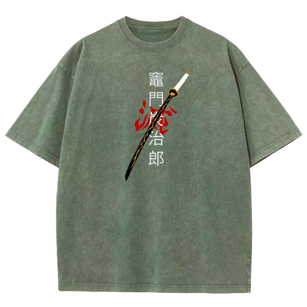 Zenitsu - Demon Slayer Clothing Washed Cotton T-Shirt