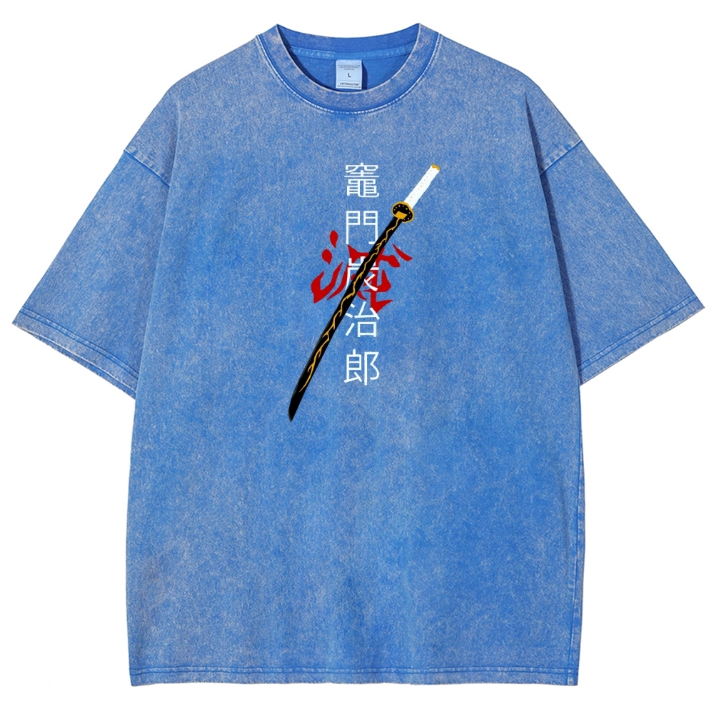 Zenitsu - Demon Slayer Clothing Washed Cotton T-Shirt
