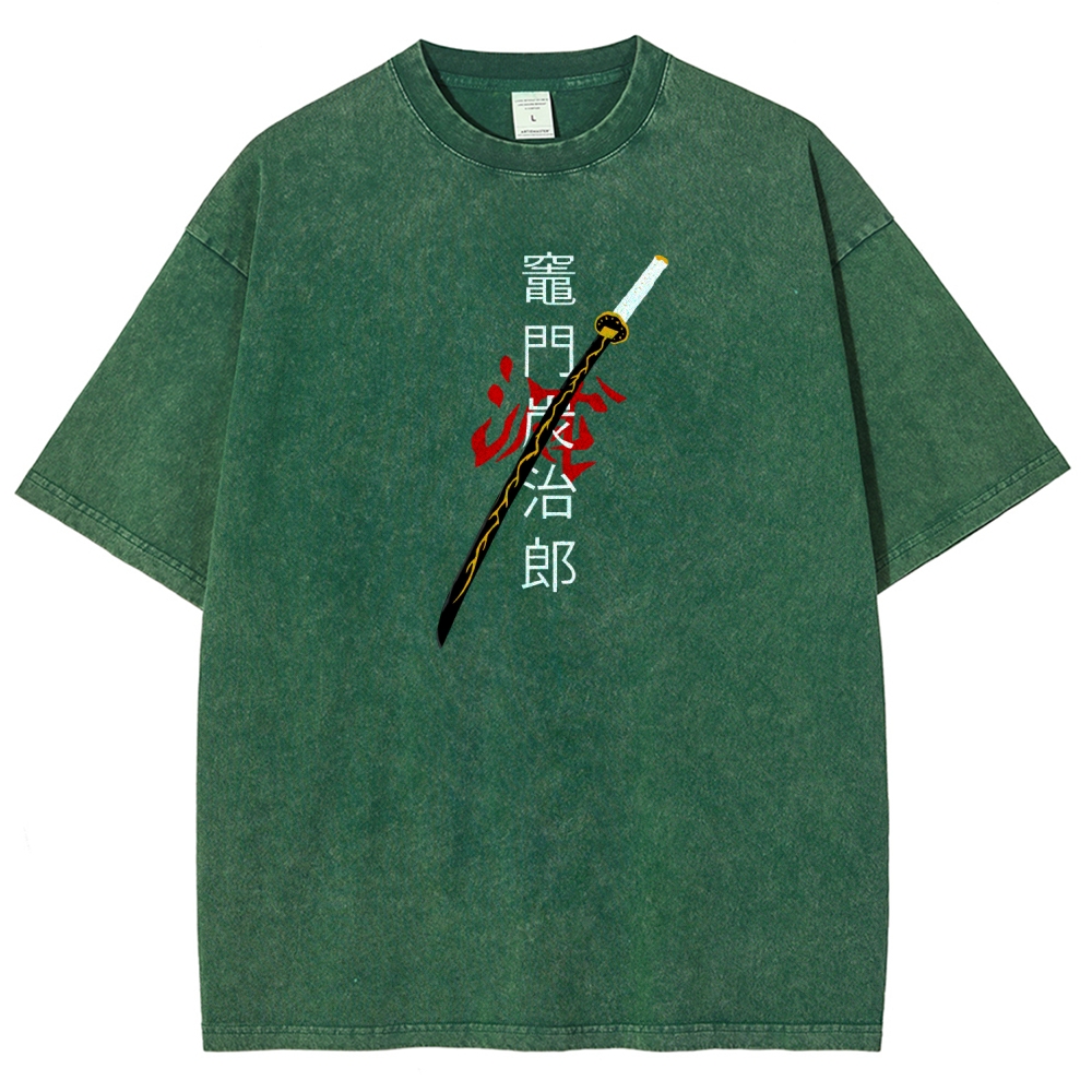 Zenitsu - Demon Slayer Clothing Washed Cotton T-Shirt