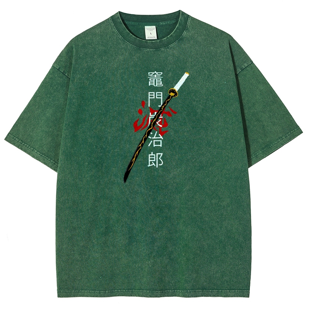Zenitsu - Demon Slayer Clothing Washed Cotton T-Shirt