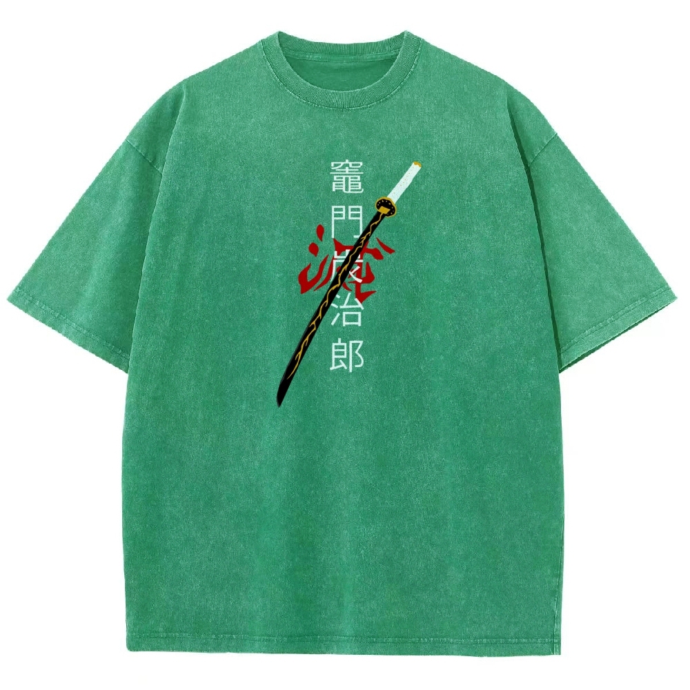 Zenitsu - Demon Slayer Clothing Washed Cotton T-Shirt