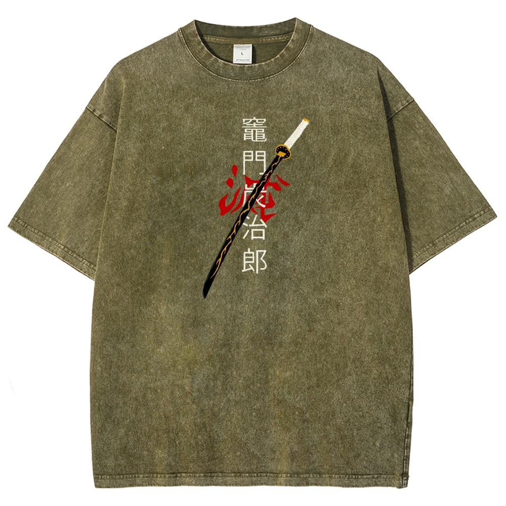 Zenitsu - Demon Slayer Clothing Washed Cotton T-Shirt