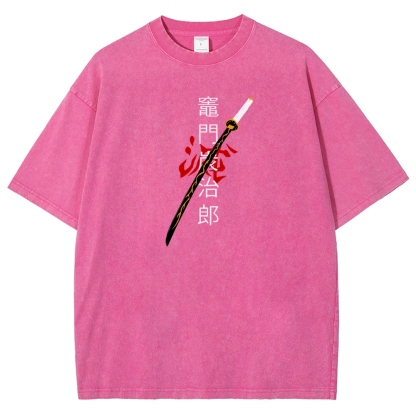 Zenitsu - Demon Slayer Clothing Washed Cotton T-Shirt