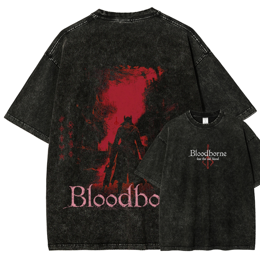 Bloodborne Vintage Unisex Fit Washed T-Shirt 2512016779