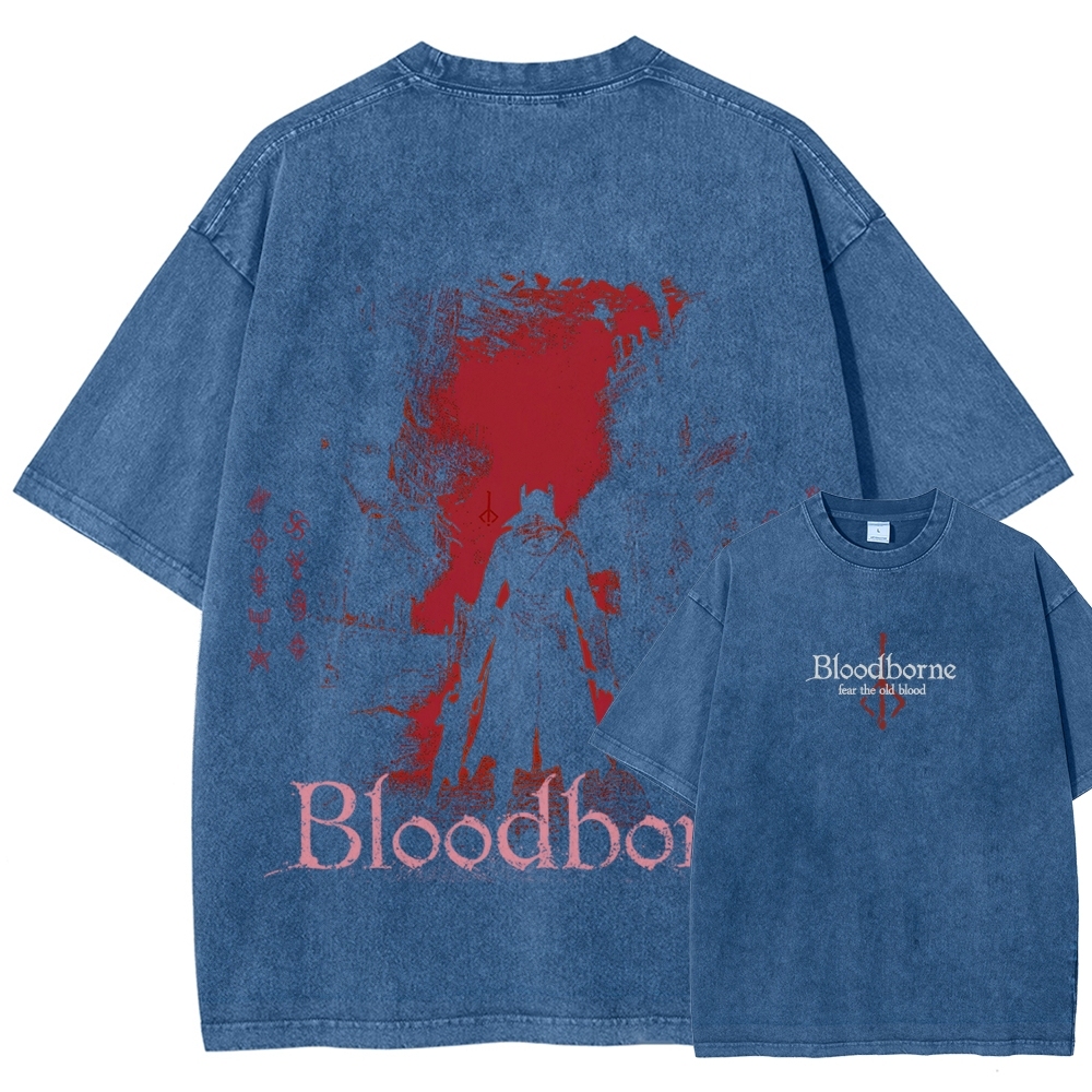 Bloodborne Vintage Unisex Fit Washed T-Shirt 2512016779