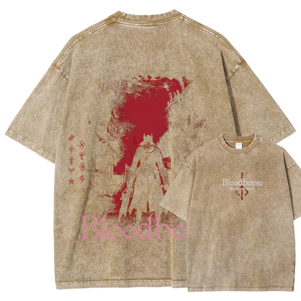 Bloodborne Vintage Unisex Fit Washed T-Shirt 2512016779