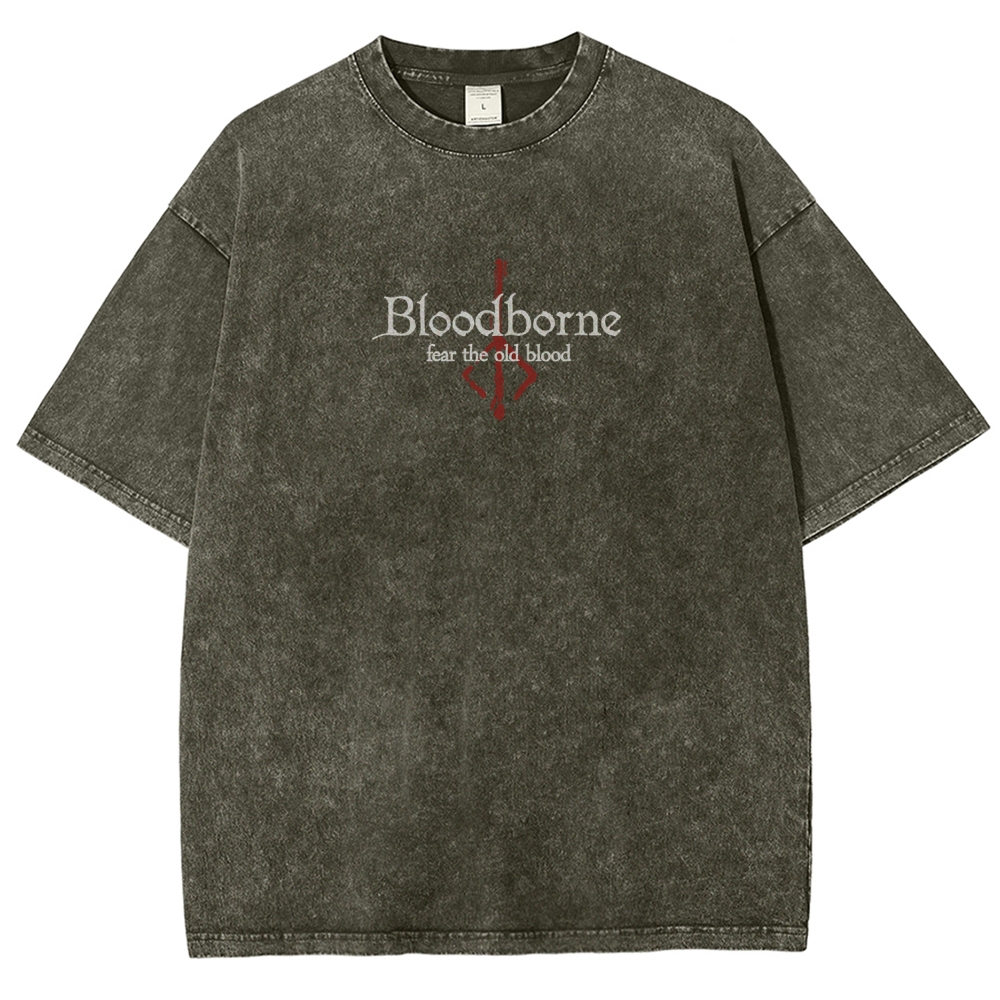 Bloodborne Vintage Unisex Fit Washed T-Shirt 2512016779