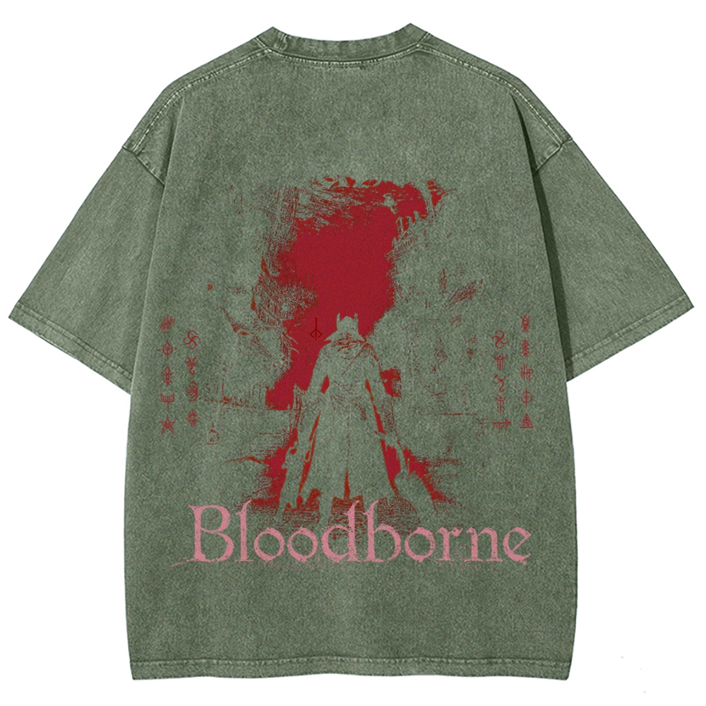 Bloodborne Vintage Unisex Fit Washed T-Shirt 2512016779