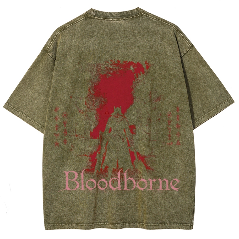 Bloodborne Vintage Unisex Fit Washed T-Shirt 2512016779
