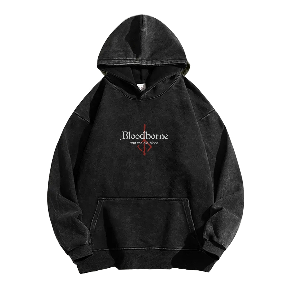 Bloodborne Vintage Unisex Washed Hoodie 2512016783