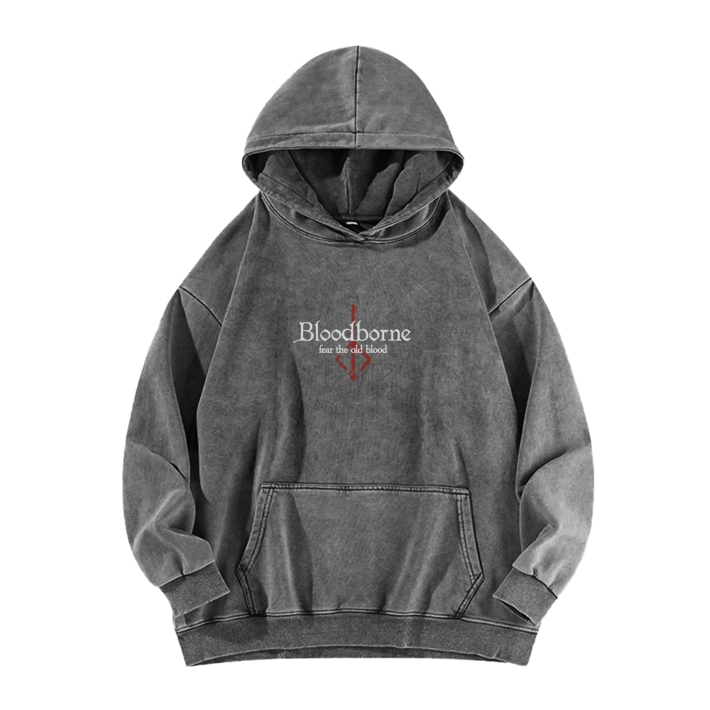 Bloodborne Vintage Unisex Washed Hoodie 2512016783