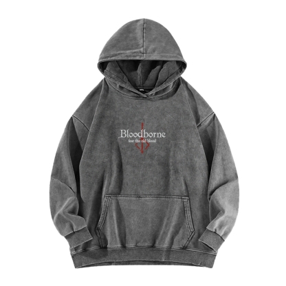 Bloodborne Vintage Unisex Washed Hoodie 2512016783