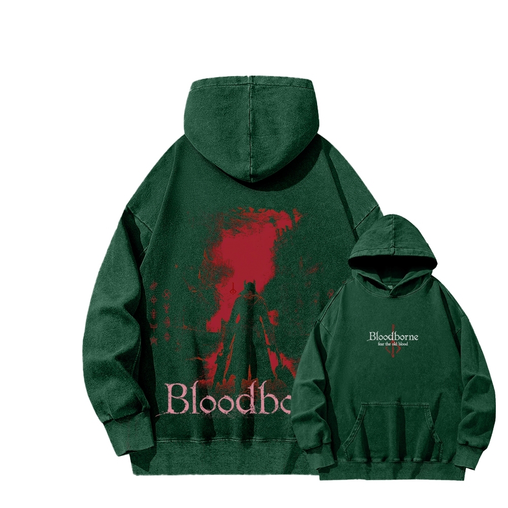 Bloodborne Vintage Unisex Washed Hoodie 2512016783