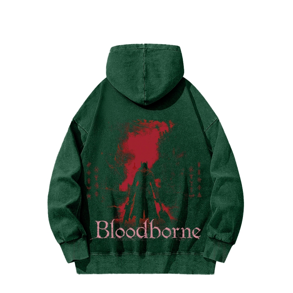 Bloodborne Vintage Unisex Washed Hoodie 2512016783