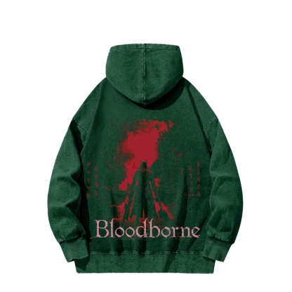 Bloodborne Vintage Unisex Washed Hoodie 2512016783