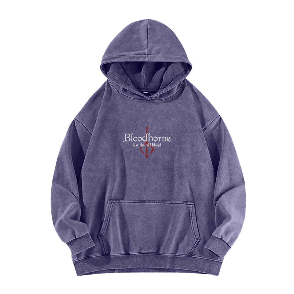 Bloodborne Vintage Unisex Washed Hoodie 2512016783