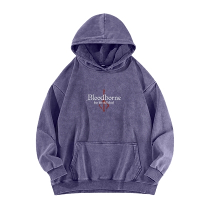 Bloodborne Vintage Unisex Washed Hoodie 2512016783