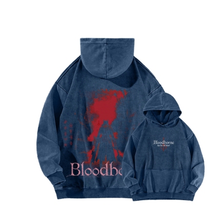 Bloodborne Vintage Unisex Washed Hoodie 2512016783