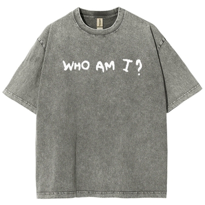 Who am I? The binding of Isaac Unisex Fit Washed T-Shirt 2601000776