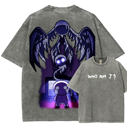 Who am I? The binding of Isaac Unisex Fit Washed T-Shirt 2601000776