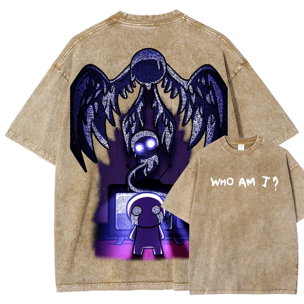 Who am I? The binding of Isaac Unisex Fit Washed T-Shirt 2601000776