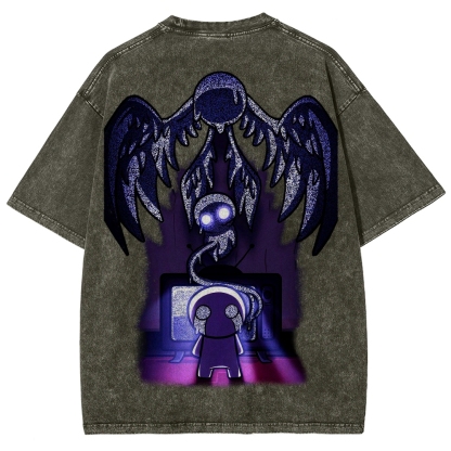 Who am I? The binding of Isaac Unisex Fit Washed T-Shirt 2601000776