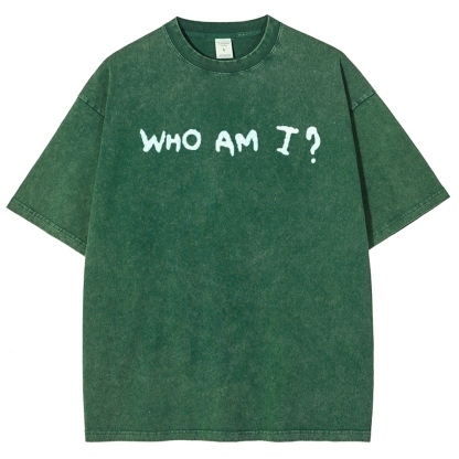 Who am I? The binding of Isaac Unisex Fit Washed T-Shirt 2601000776