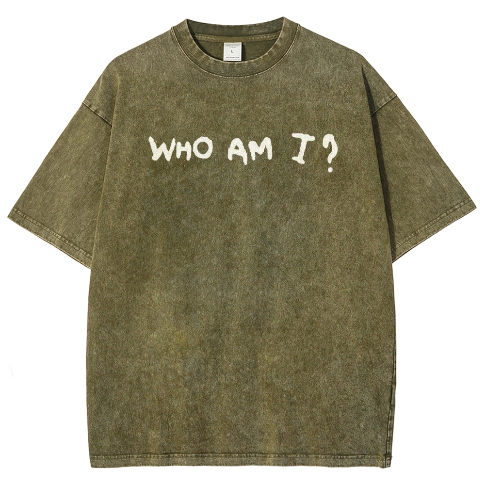 Who am I? The binding of Isaac Unisex Fit Washed T-Shirt 2601000776