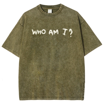 Who am I? The binding of Isaac Unisex Fit Washed T-Shirt 2601000776