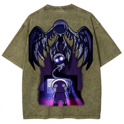 Who am I? The binding of Isaac Unisex Fit Washed T-Shirt 2601000776