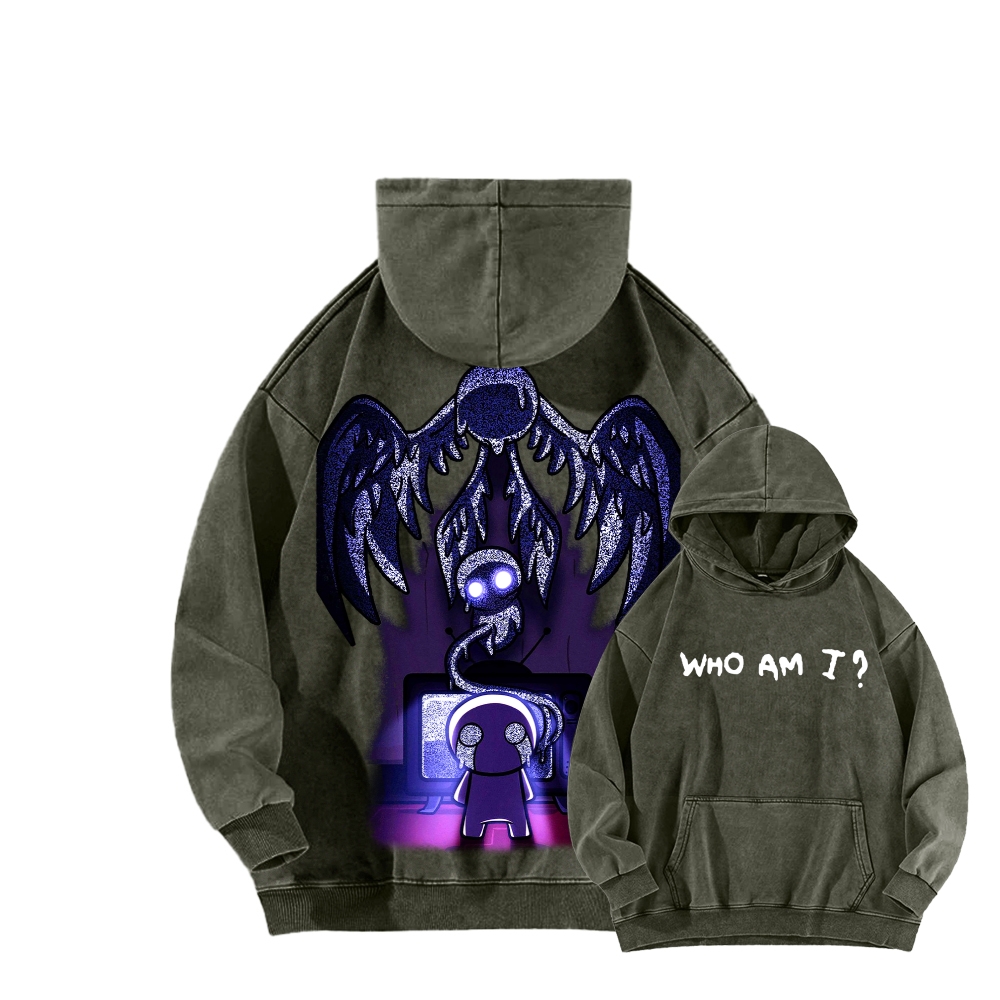 Who am I? The bending of Isaac Unisex Washed Hoodie 2601000781