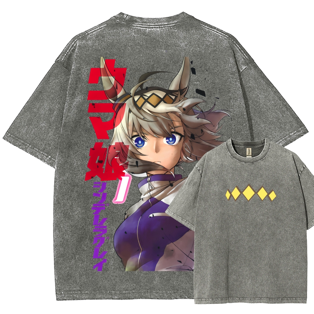 Oguri Cap Uma Musume Unisex Fit Washed T-Shirt 2601003603