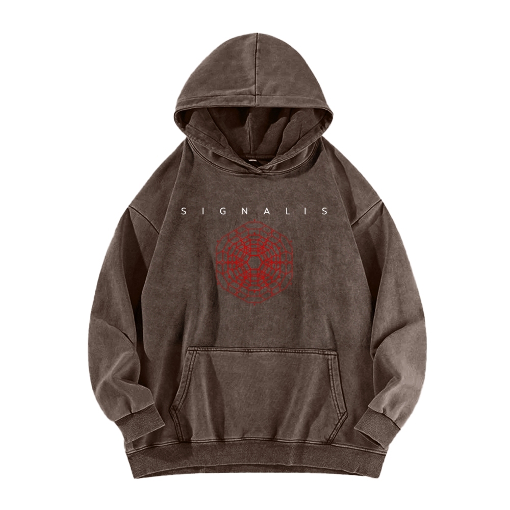 Signalis Unisex Washed Hoodie 2603012276