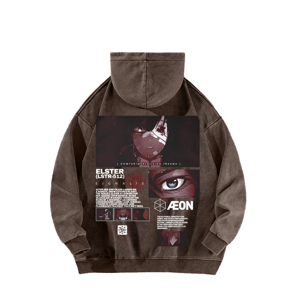 Signalis Unisex Washed Hoodie 2603012276