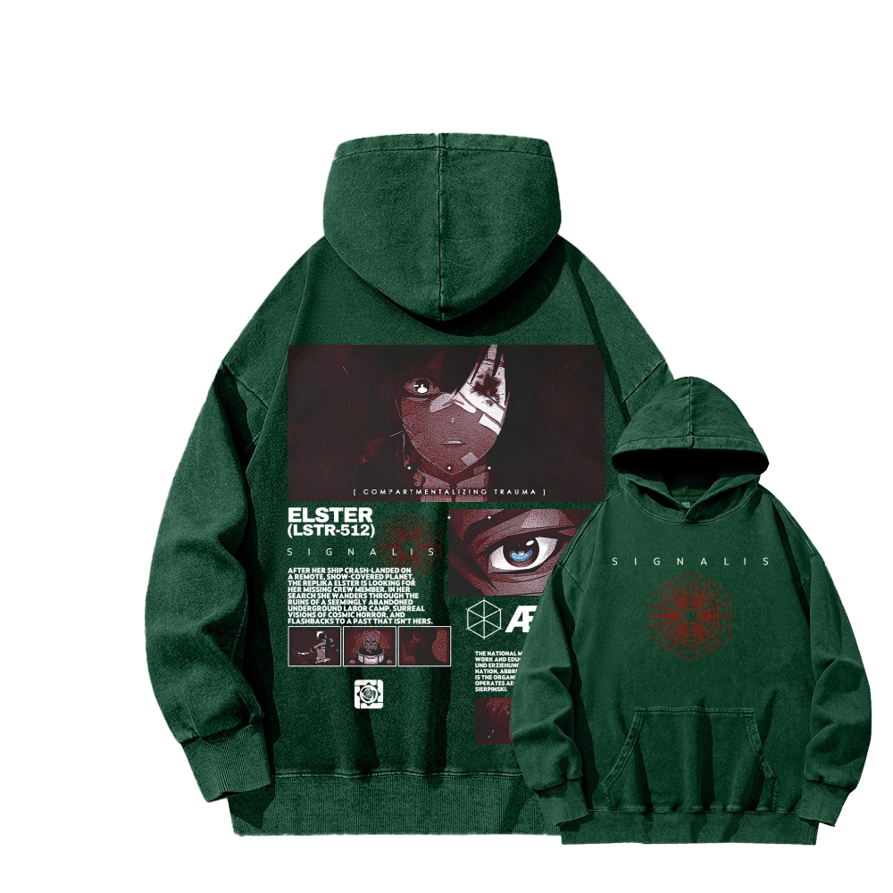 Signalis Unisex Washed Hoodie 2603012276